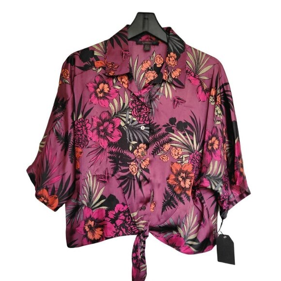 Midnight Bakery Floral Satin PJ Set Women Size Large - Picture 4 of 12